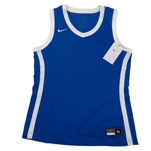 Nike Women's Size Medium White Blue  Elite Basketball Jersey AV2219-494 NWT